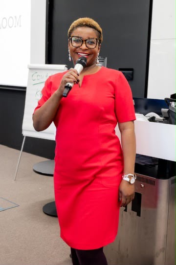 Chioma Fanawopo speaking at a community event